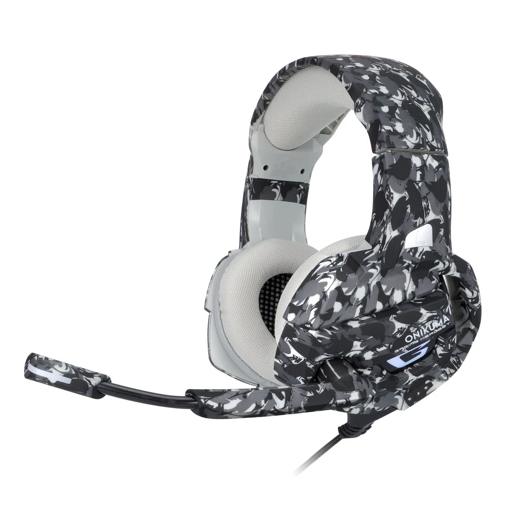 Onikuma K5 Gaming Headset With Mic And Noise Cancelling (Camouflage Grey) - Image 4