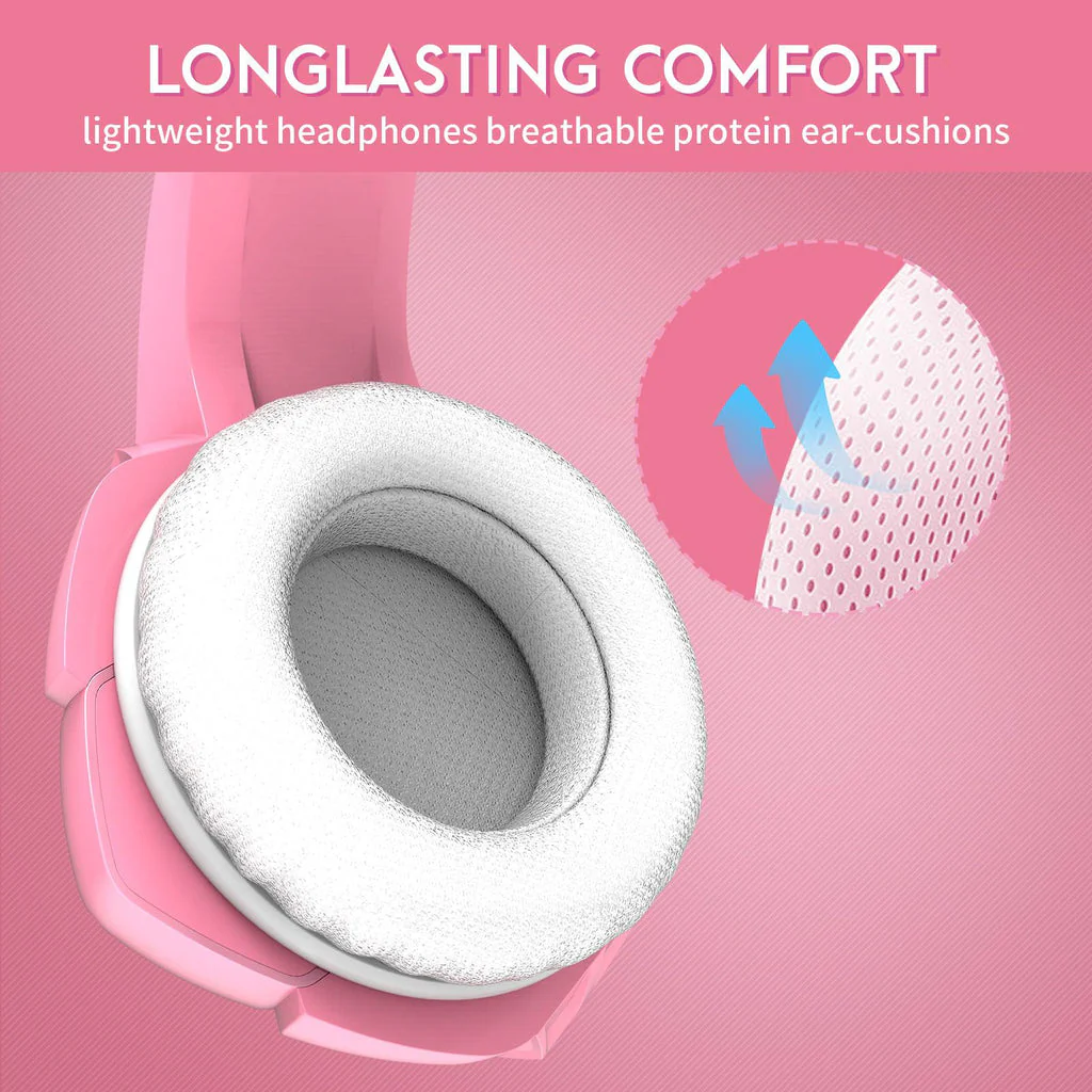 Onikuma K5 Gaming Headset With Mic And Noise Cancelling (Pink) - Image 4