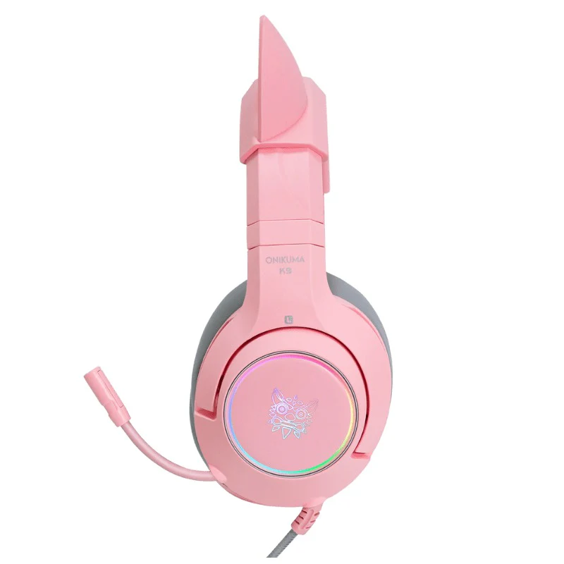 Onikuma K9 7.1 Version Surround Sound RGB Stereo Gaming Headset (Pink) - Image 3