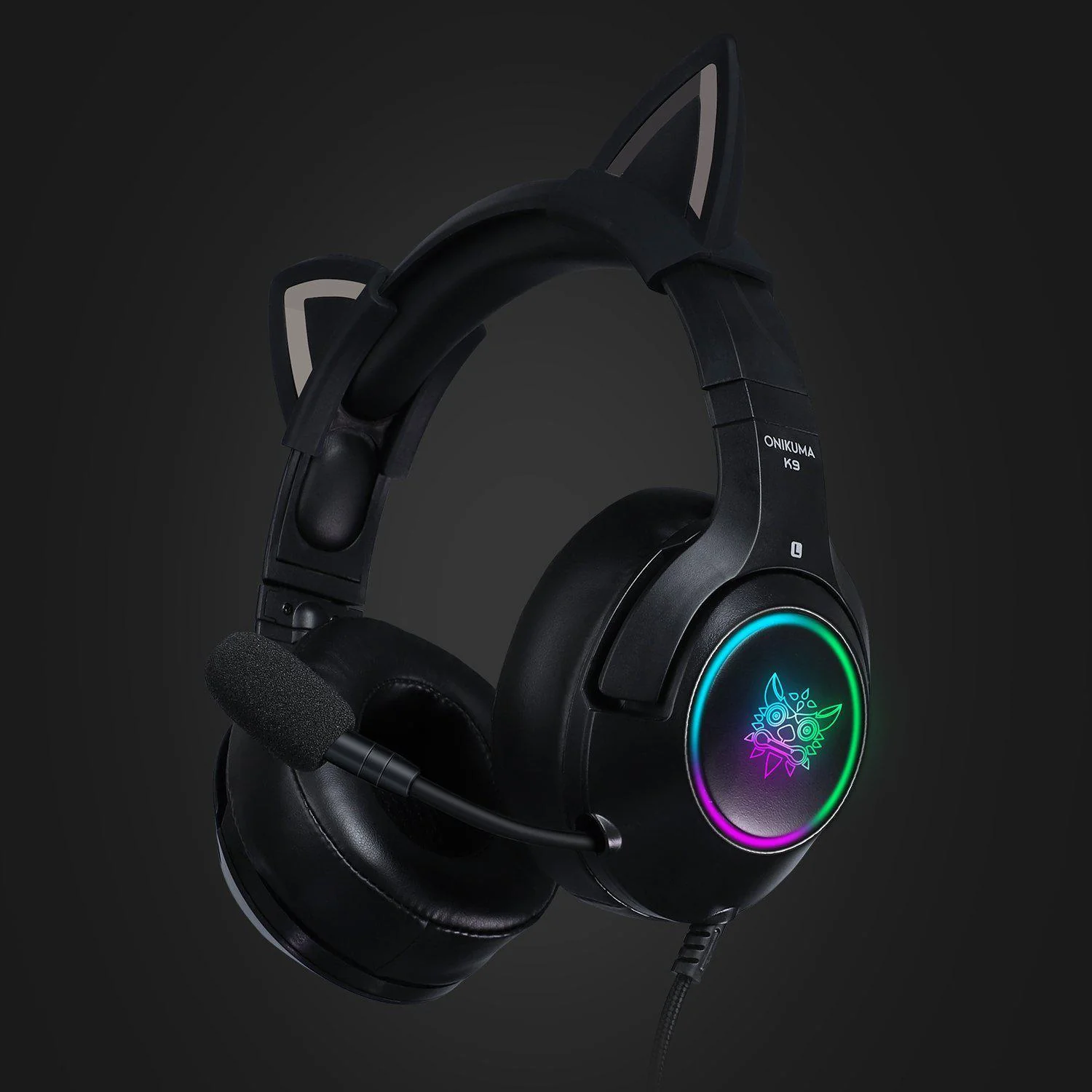 Onikuma K9 Cat Ears RGB Noise Cancelling Gaming Headset With Microphone (Black) - Image 10