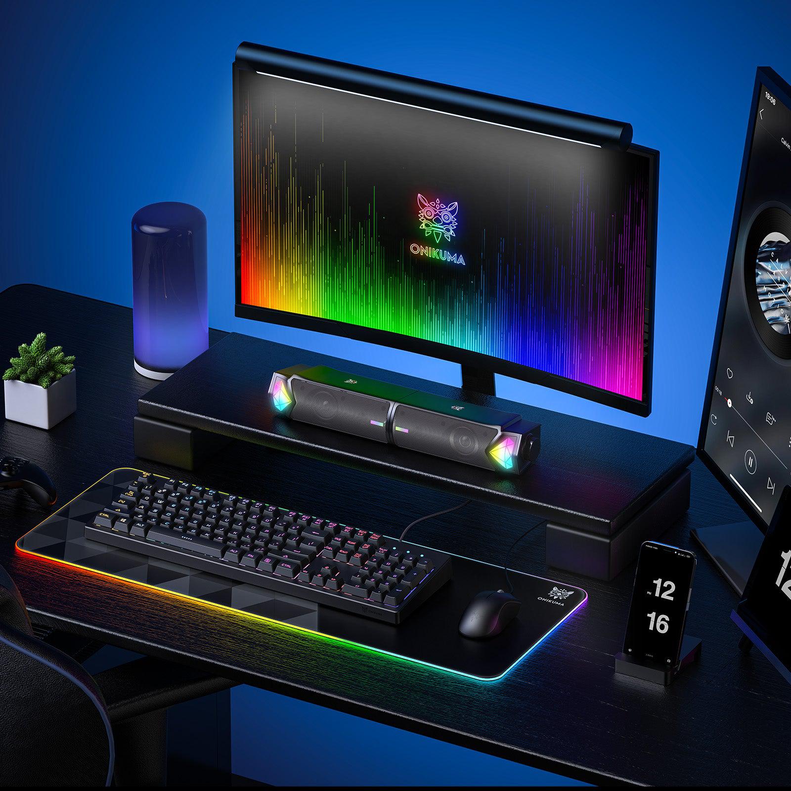 Onikuma L1 2-in-1 Portable Bluetooth Speaker With RGB Light (Black) - Image 4