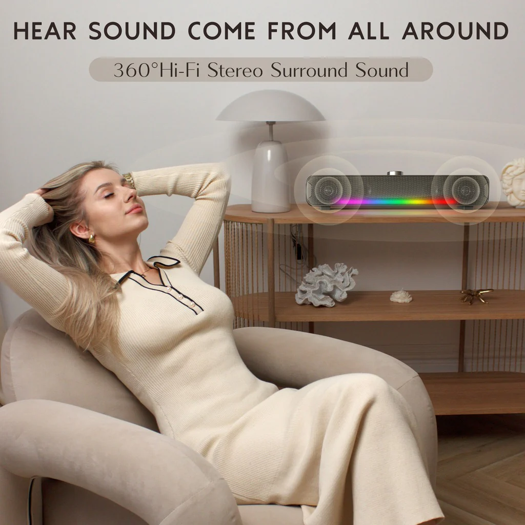 Onikuma L16 RGB Portable Soundbar Bluetooth Speaker (Black) - Image 7