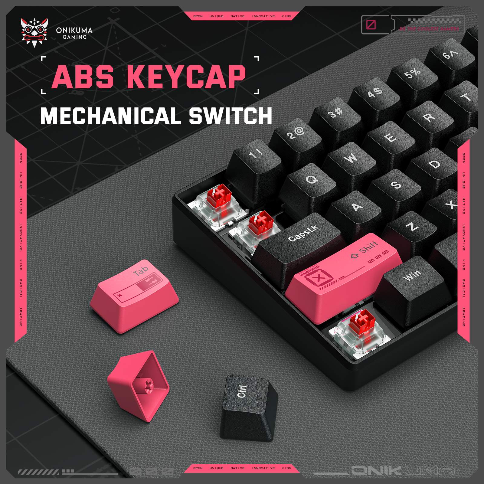 Onikuma MT605 Tri-Mode RGB 61 Keys Mechanical Keyboard (Black) (Red Axis) - Image 6