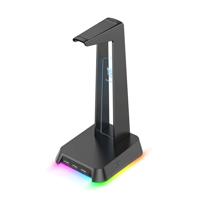 Onikuma ST-2 RGB Headphone Stand With USB Hub (Pink, Black) - Image 9