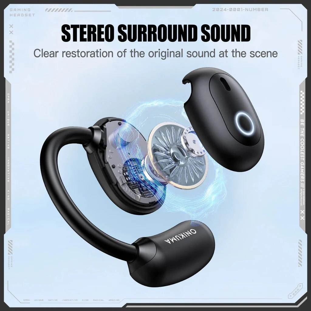 Onikuma T25 Wireless Earphones (White, Black) - Image 17