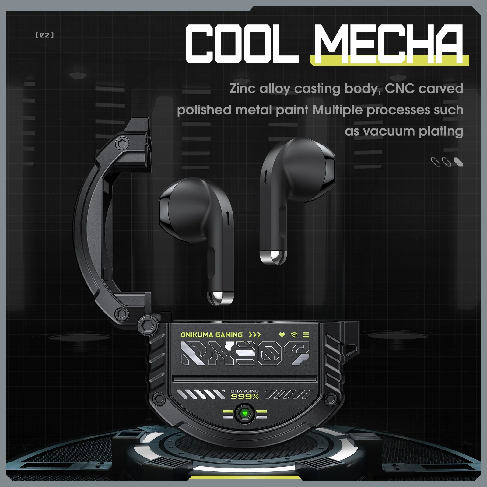 Onikuma T309 Wireless Earphones (Black) - Image 4