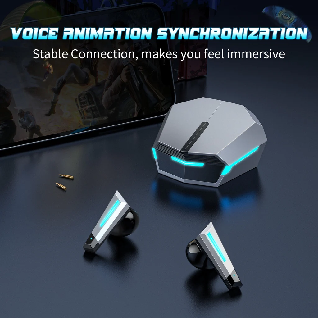 Onikuma T32 Wireless Earphones (Grey) - Image 5