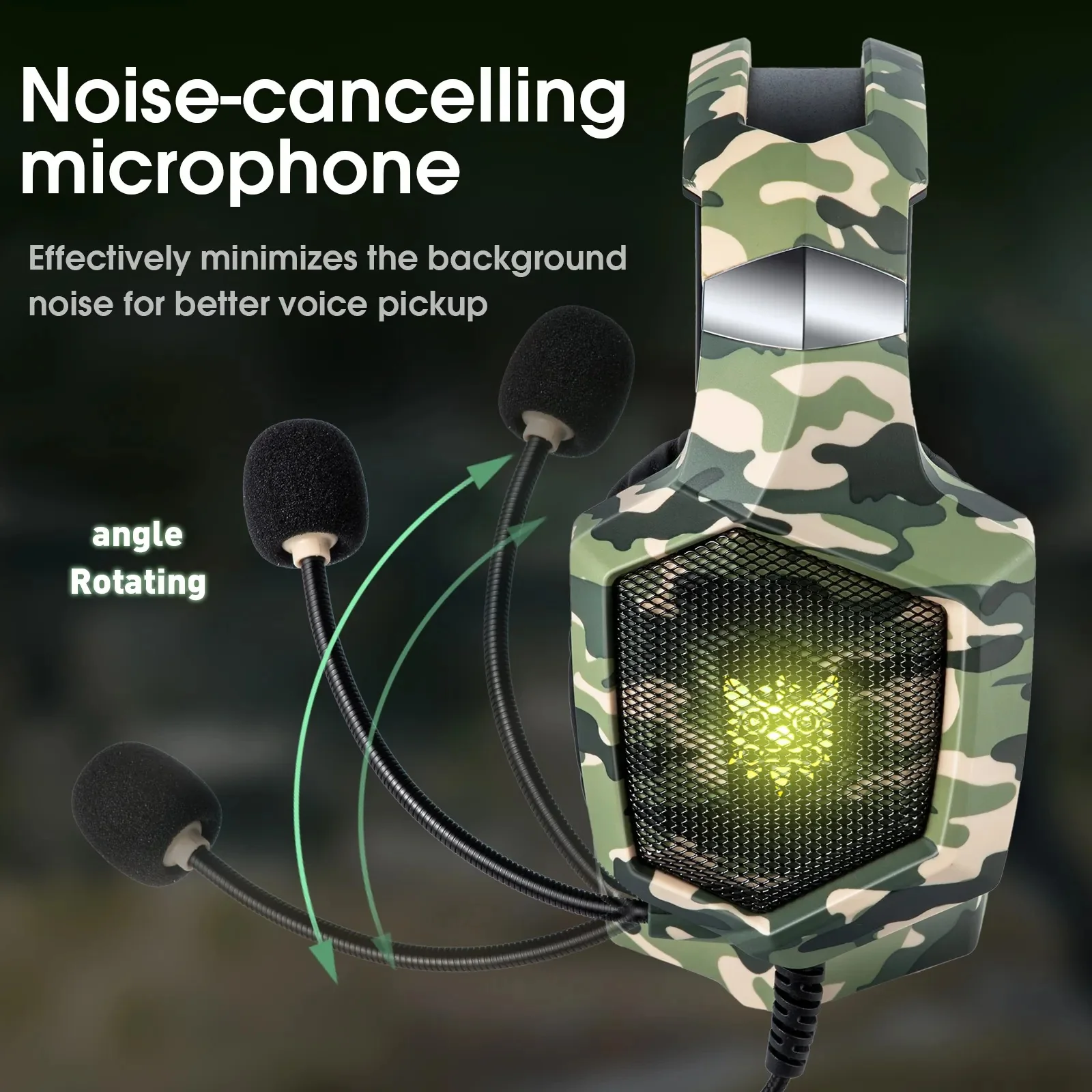 Onikuma TZ3003 3-in-1 RGB Wired Keyboard/ Mouse/ Headset Gaming Combo (Camo Green) - Image 8