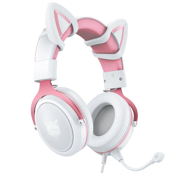 Onikuma X10 Cat Ears Stereo Noise Cancellation Gaming Headset (Pink) - Image 4