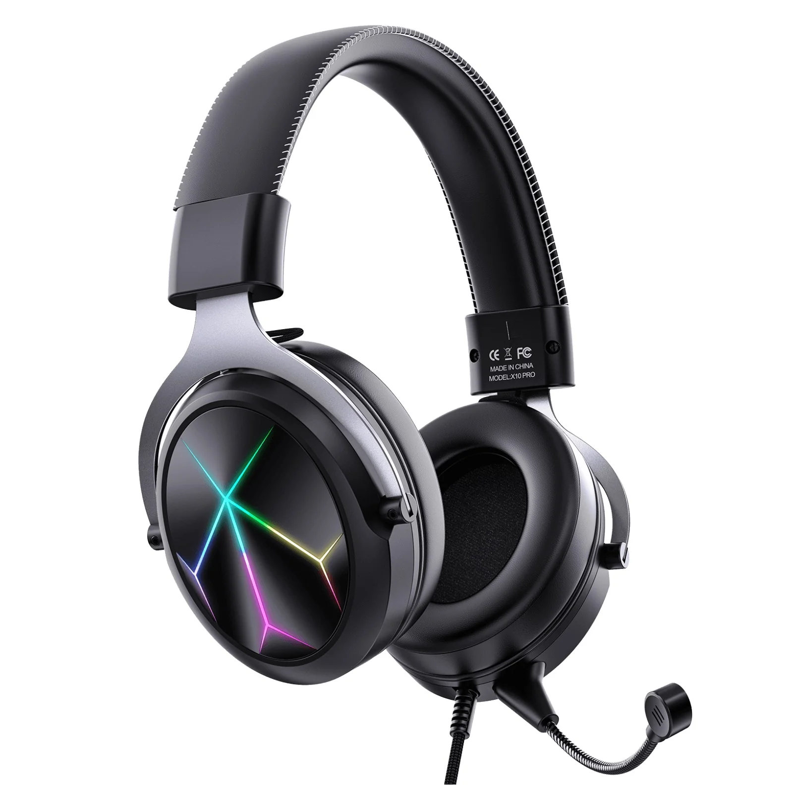 Onikuma X10 Pro RGB Noise Cancelling Detachable Microphone Gaming Headset (Black) - Image 5