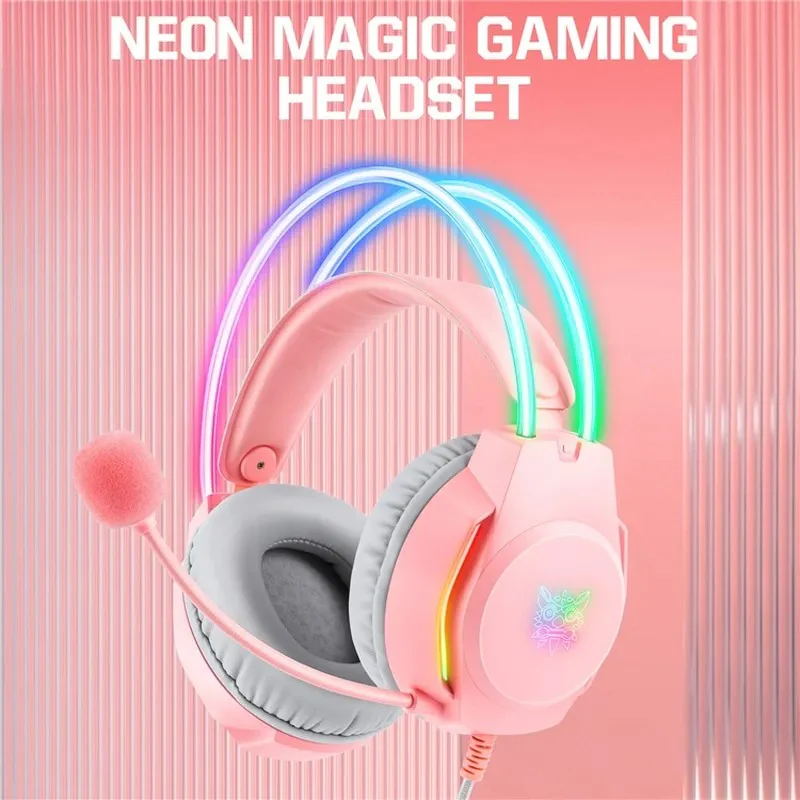 Onikuma X26 Professional Gaming Headset (Pink) - Image 2