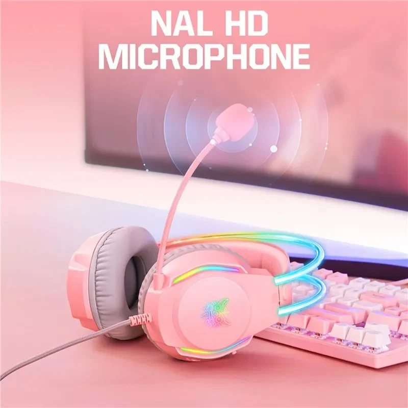 Onikuma X26 Professional Gaming Headset (Pink) - Image 4