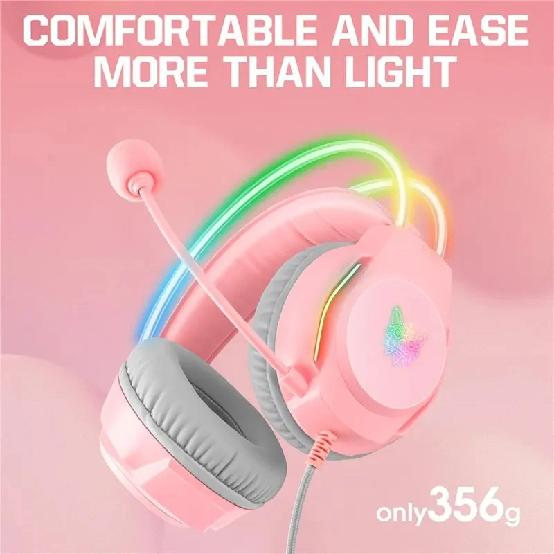 Onikuma X26 Professional Gaming Headset (Pink) - Image 5