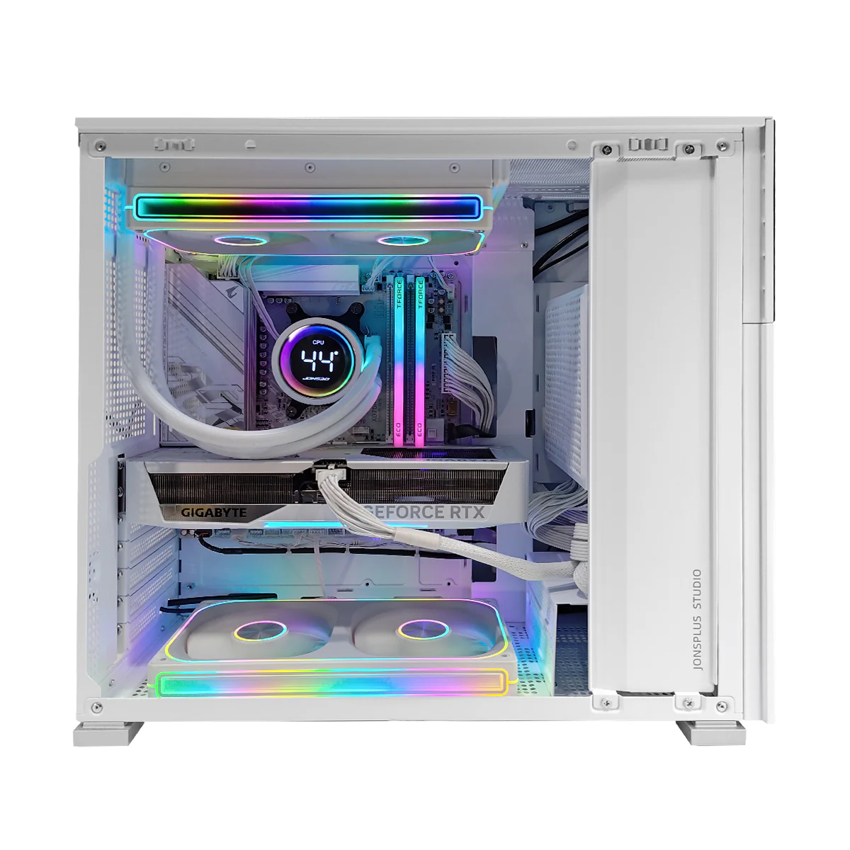 Optima D41 with 8" Display White Desktop Gaming PC | AMD Ryzen 7 7800X3D | 32GB RAM | 1TB SSD | RTX 5070 | Windows 11 Pro - Image 2