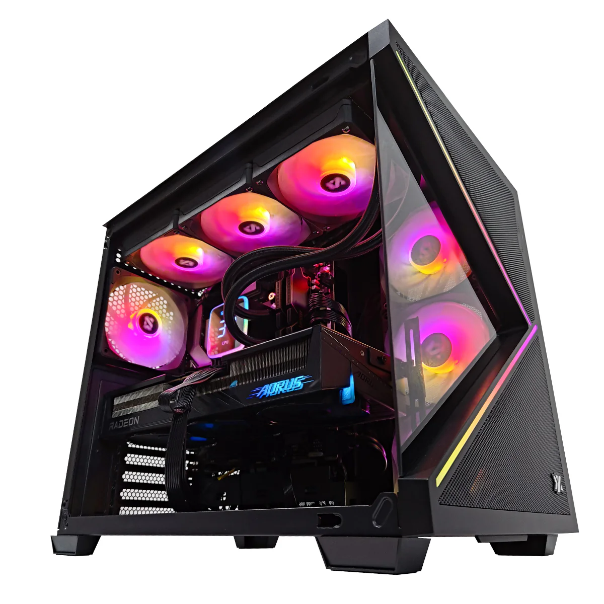 Optima Qubex Black Desktop Gaming PC | AMD Ryzen 7 7800X3D | 32 GB RAM | 1 TB SSD | RX 9070 XT | Windows 11 Pro - Image 3