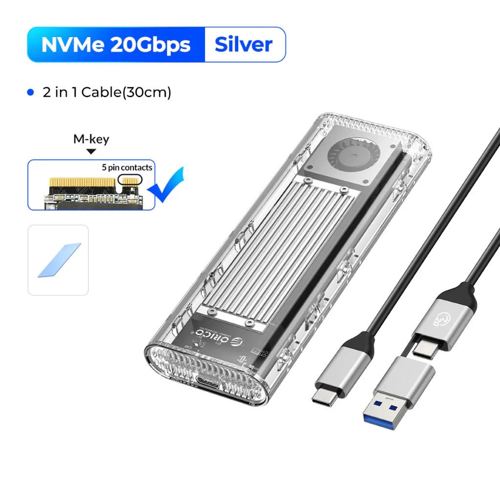 Orico M.2 NVMe SSD Enclosure - 20Gbps Type-C (Silver, Blue, Black) - Image 11