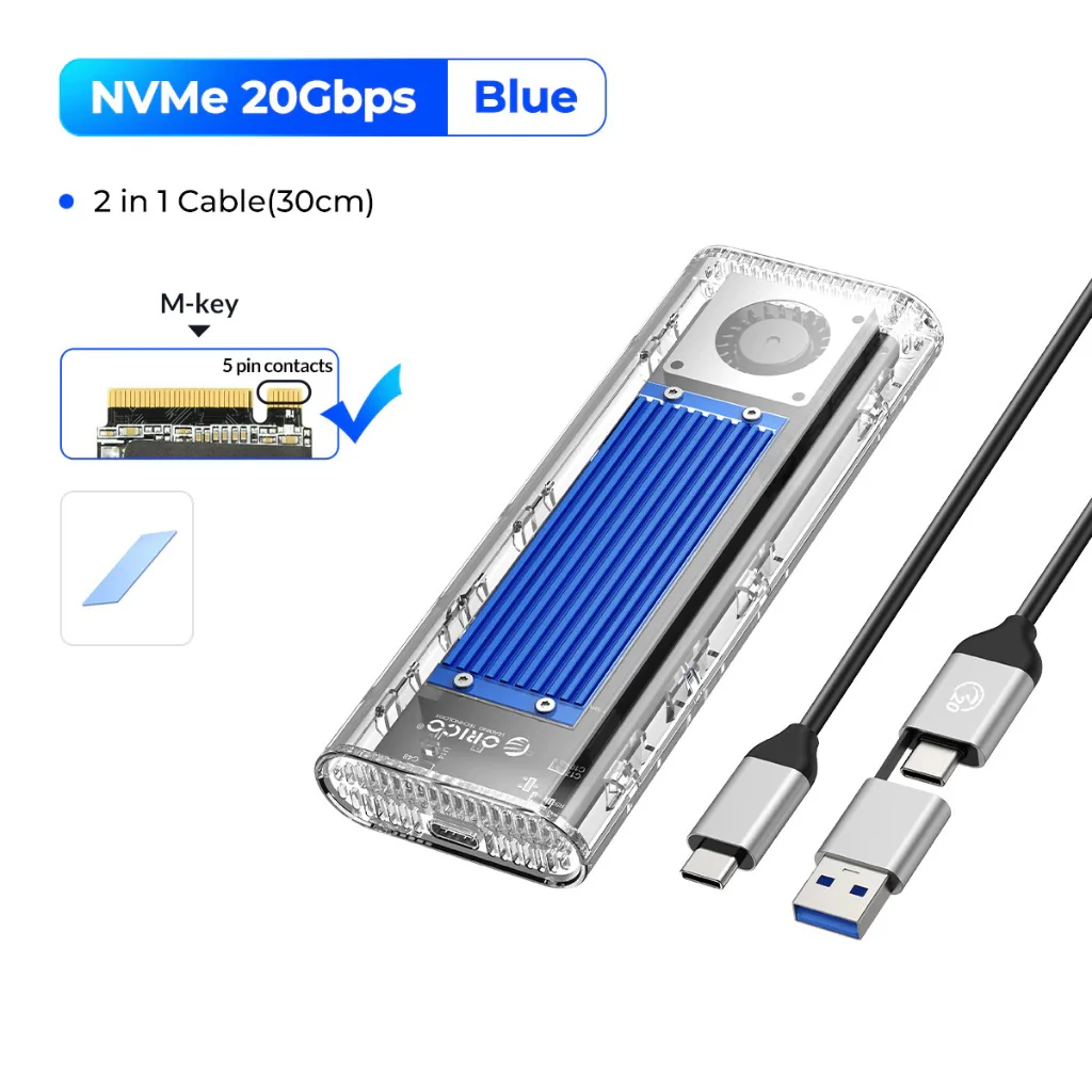 Orico M.2 NVMe SSD Enclosure - 20Gbps Type-C (Silver, Blue, Black) - Image 12