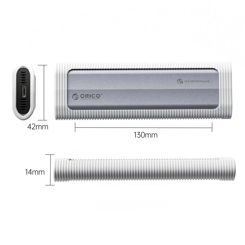 Orico M.2 SATA/ NVMe SSD Enclosure Dual Protocol (Grey) (AXM2S-G2) - Image 7