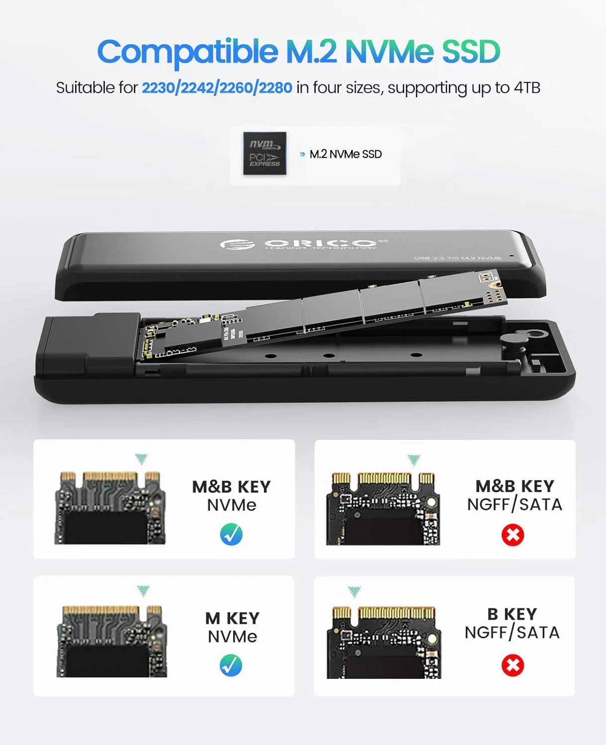 Orico M.2 SATA SSD Enclosure 10Gbps (DDM2-C3) (Black) - Image 3