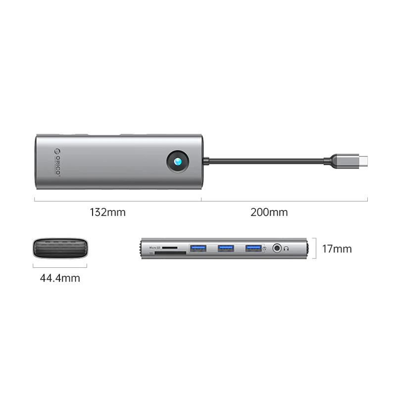 Orico Type-C 10-in-1 5Gbps Multifunction Docking Station (PW11-10P) (Silver) - Image 3
