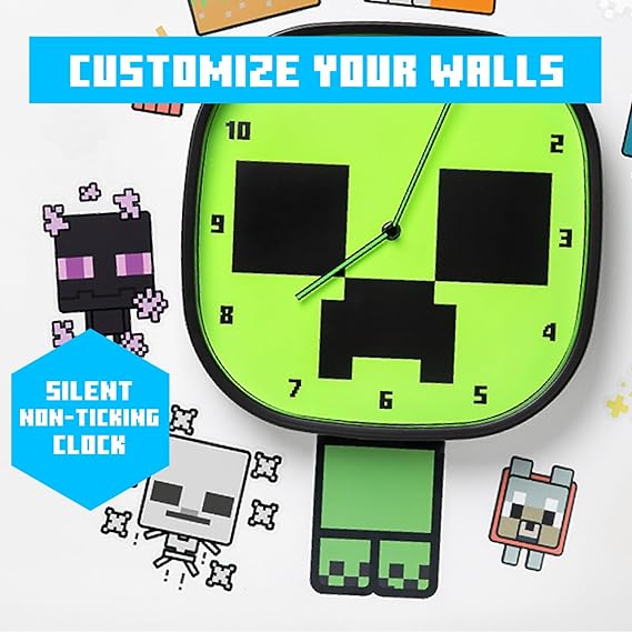 Paladone Minecraft Creeper Glow In The Dark Wall Clock (PP12045MCF) - Image 3