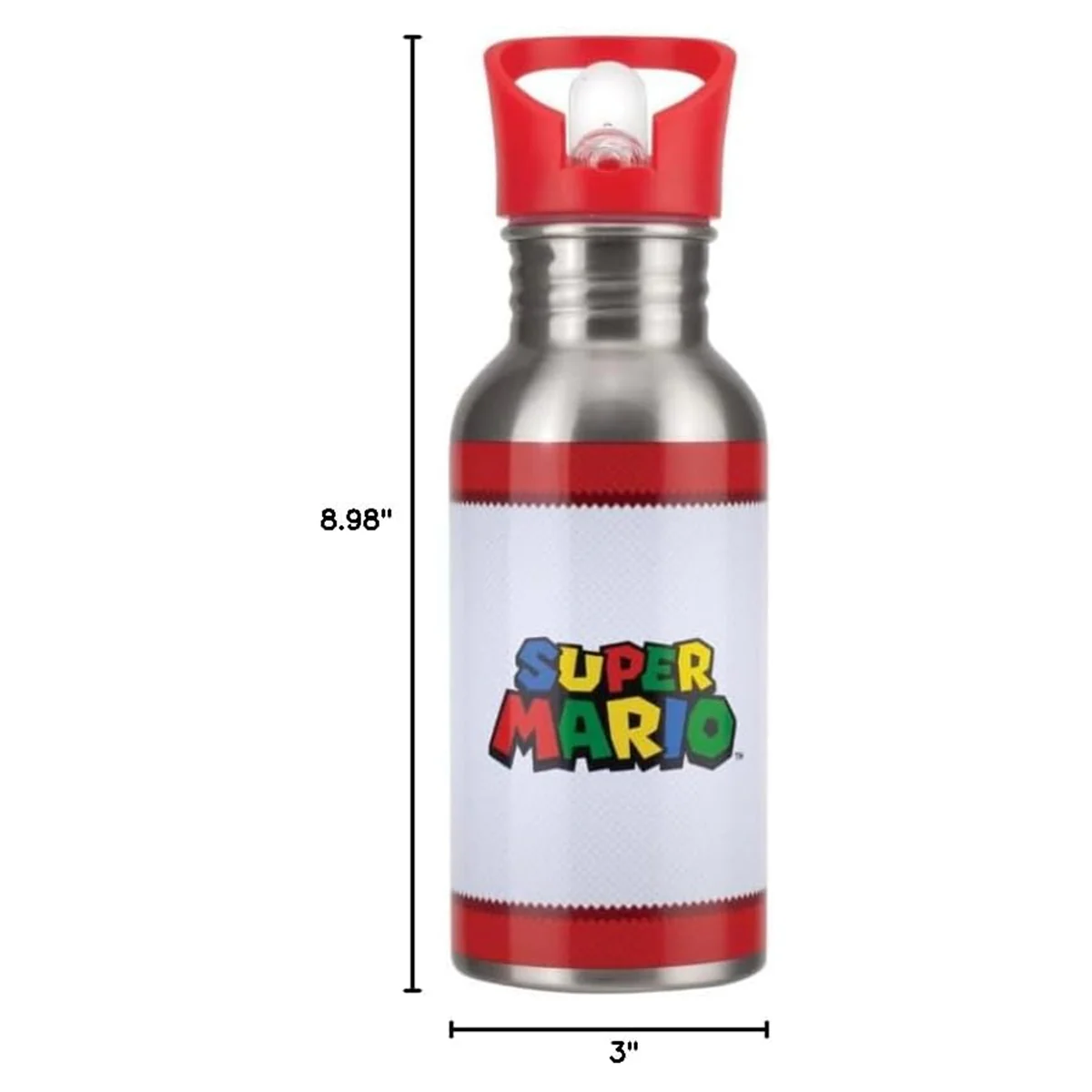 Paladone Super Mario Metal Water Bottle with Straw (PP8022NNV2) - Image 3