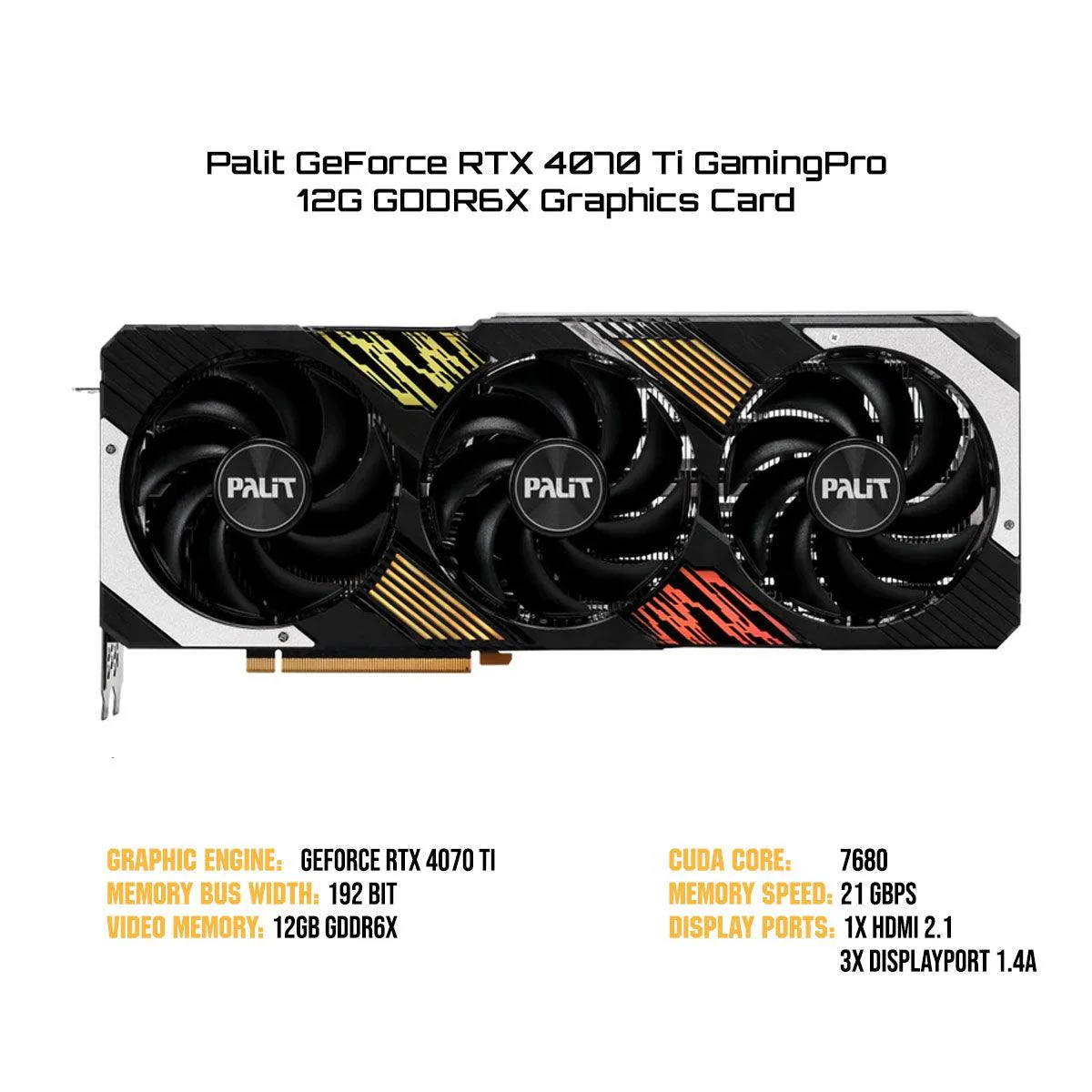 Palit GeForce RTX 4070 Ti GamingPro 12G GDDR6X Graphics Card