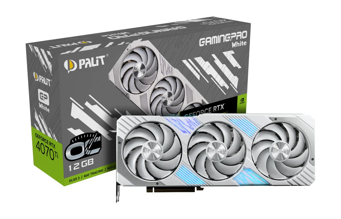 Palit GeForce RTX 4070 TI GamingPro OC 12GB GDDR6X 192Bit 3-DP HDMI Graphics Card (White) - Image 9