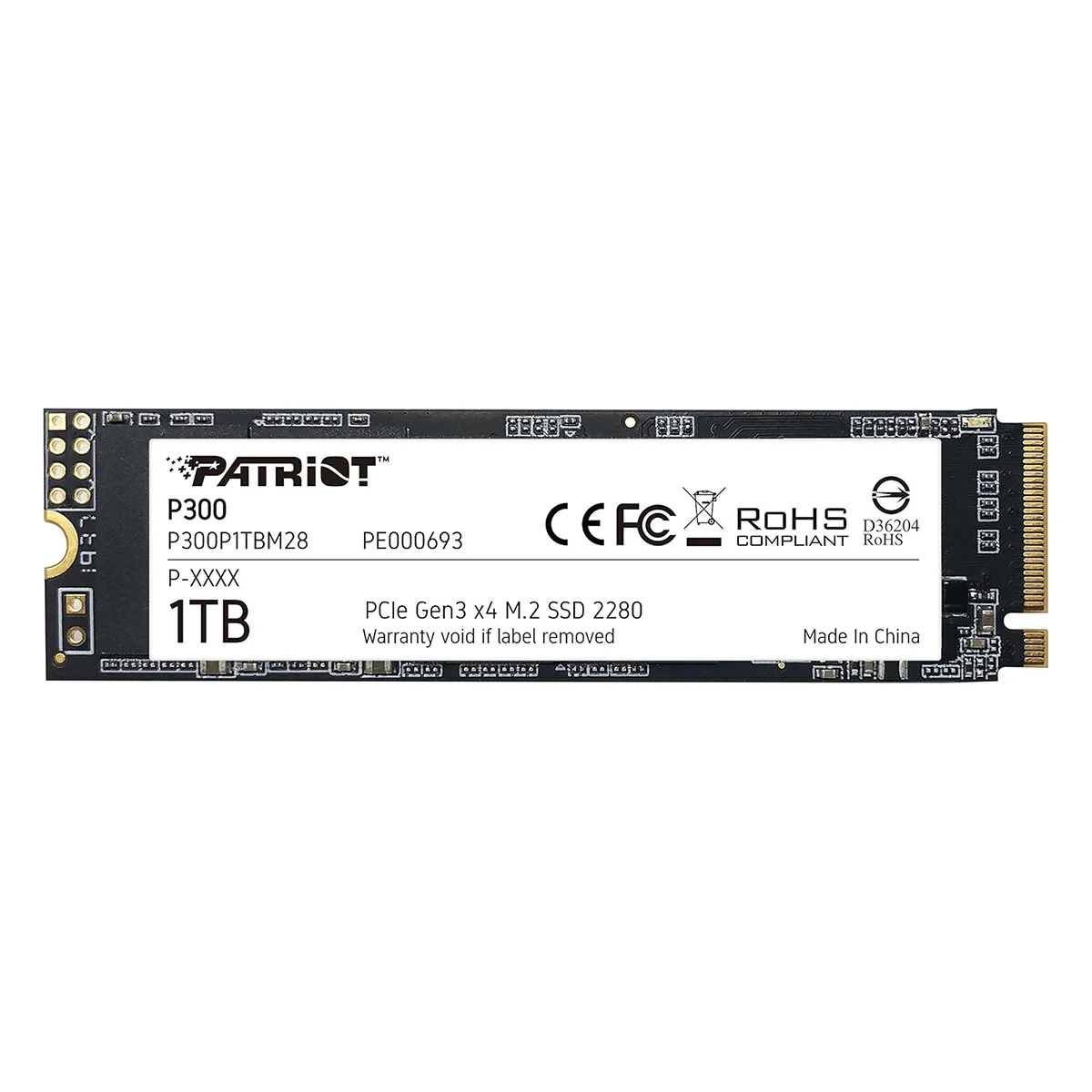 Patriot P300 1TB M.2 2280 PCIe Gen3 x4 SSD with 2100MB/s Read/ 1650MB/s Write (P300P1TBM28) - Image 2