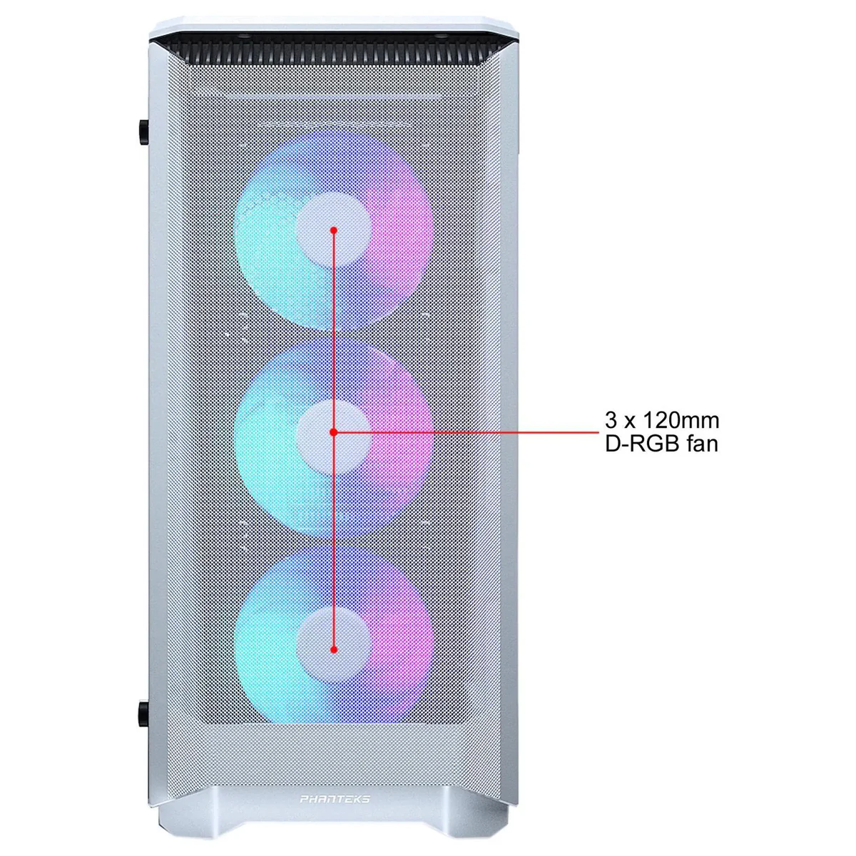 Phanteks Eclipse P400A DRGB Tempered Glass Digital Mid-Tower Chassis Case (Glacier White) (PH-EC400ATG-DWT01) - Image 11
