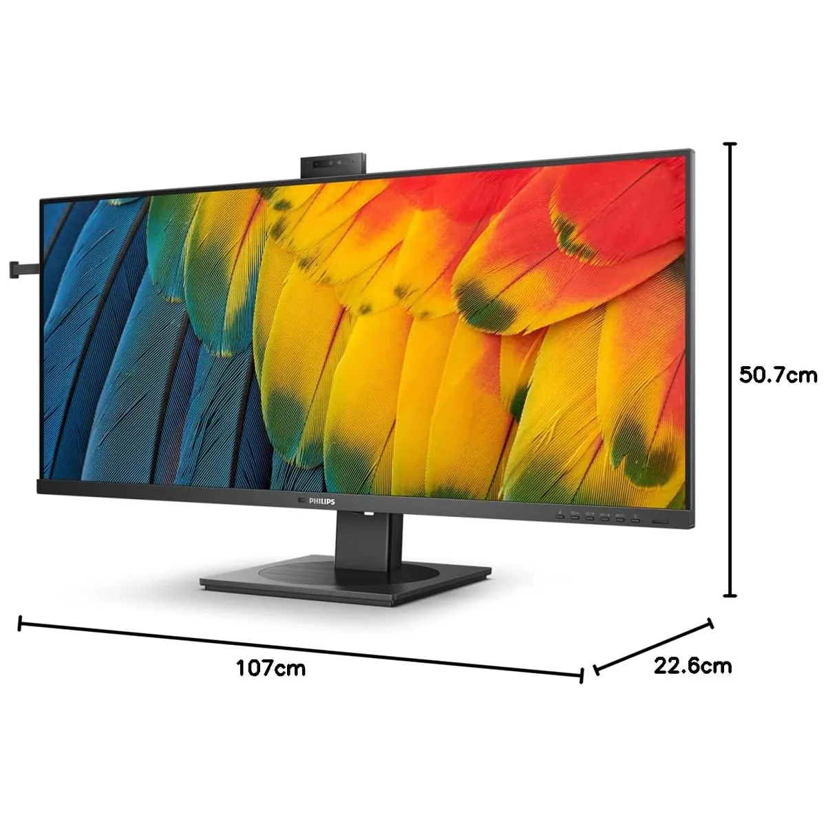 Philips 5000 Series 40B1U5600/96 40" WQHD (3440x1440) 120Hz 4ms GTG IPS Ultrawide LCD Business Monitor with USB-C Connection and Tilt/ Height/ Swivel/ Slant Adjustment (Black) - Image 8