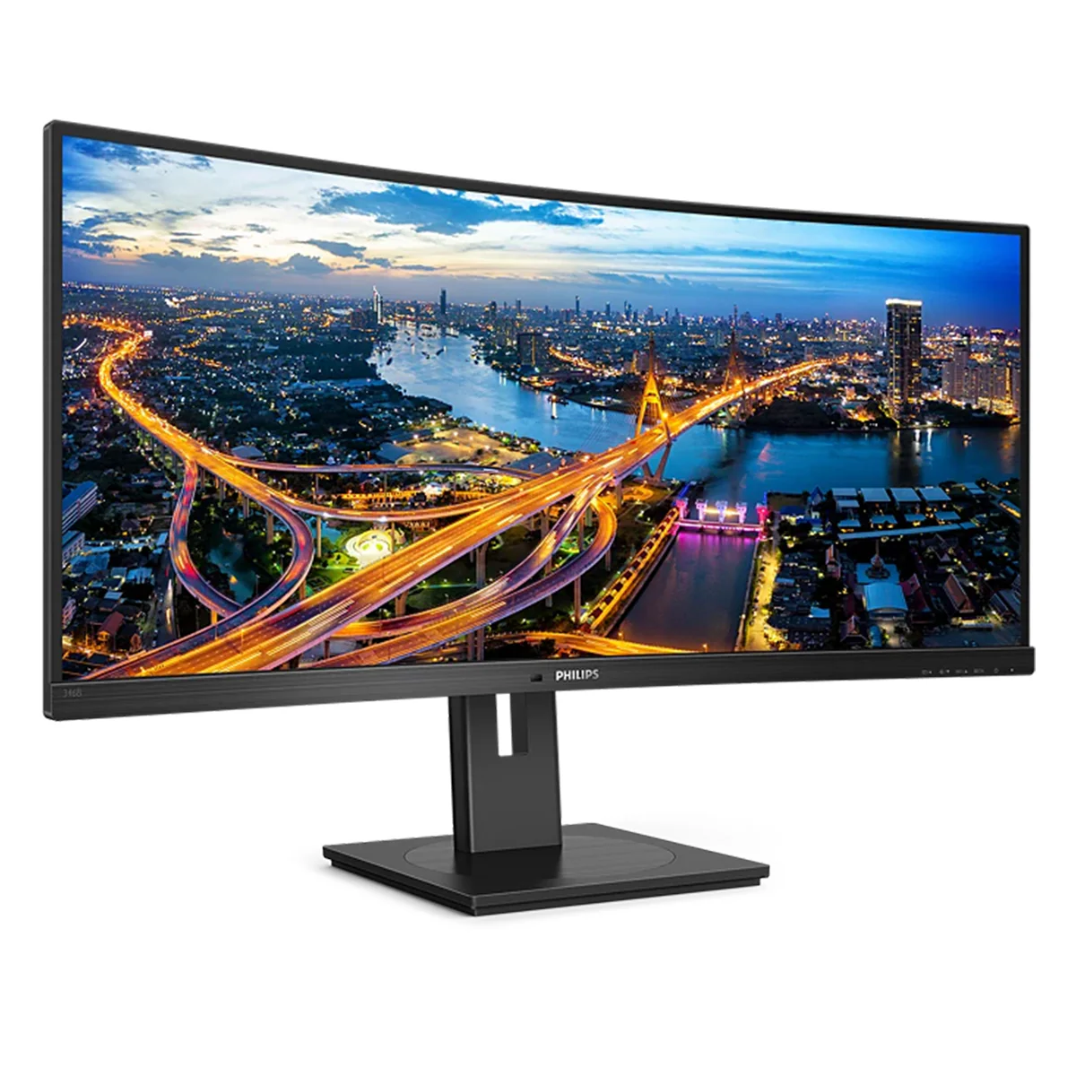 Philips B Line 346B1C/71 34" WQHD (3440x1440) 100Hz 4ms GTG VA Curved Ultrawide LCD Monitor with USB-C Dock and Tilt/ Height/ Swivel Adjustment (Black) - Image 3