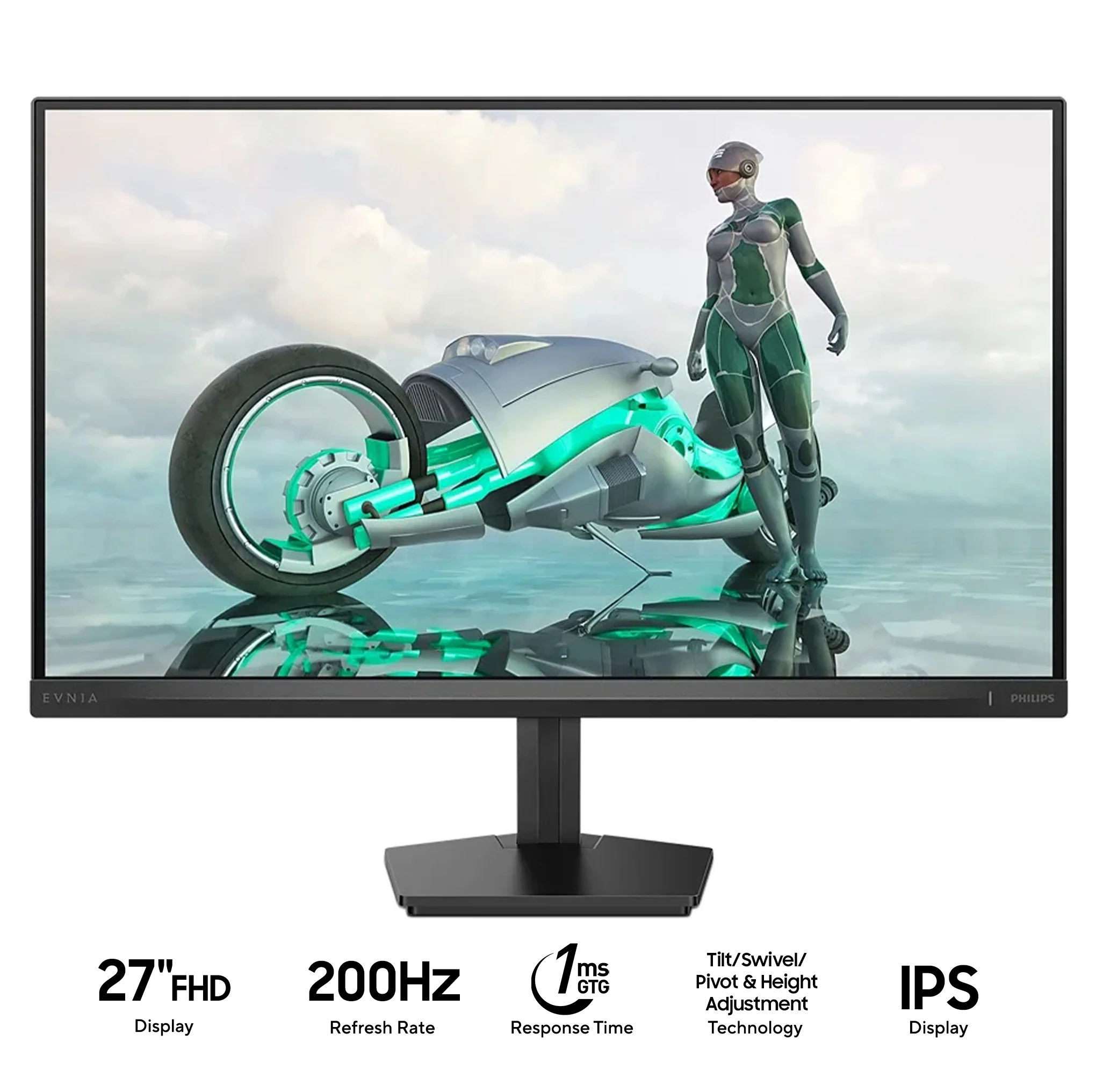 Philips Evnia 27M2N3200FQ/71 27" FHD (1920x1080) 200Hz 1ms GTG IPS Gaming Monitor with Tilt Adjustment (Charcoal)