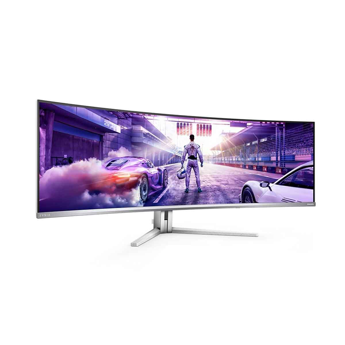 Philips Evnia 49M2C8900/69 48.9" Dual QHD (5120x1440) 240Hz 0.03ms GTG QD OLED Curved Gaming Monitor with Tilt/ Height/ Swivel Adjustment (White) - Image 2