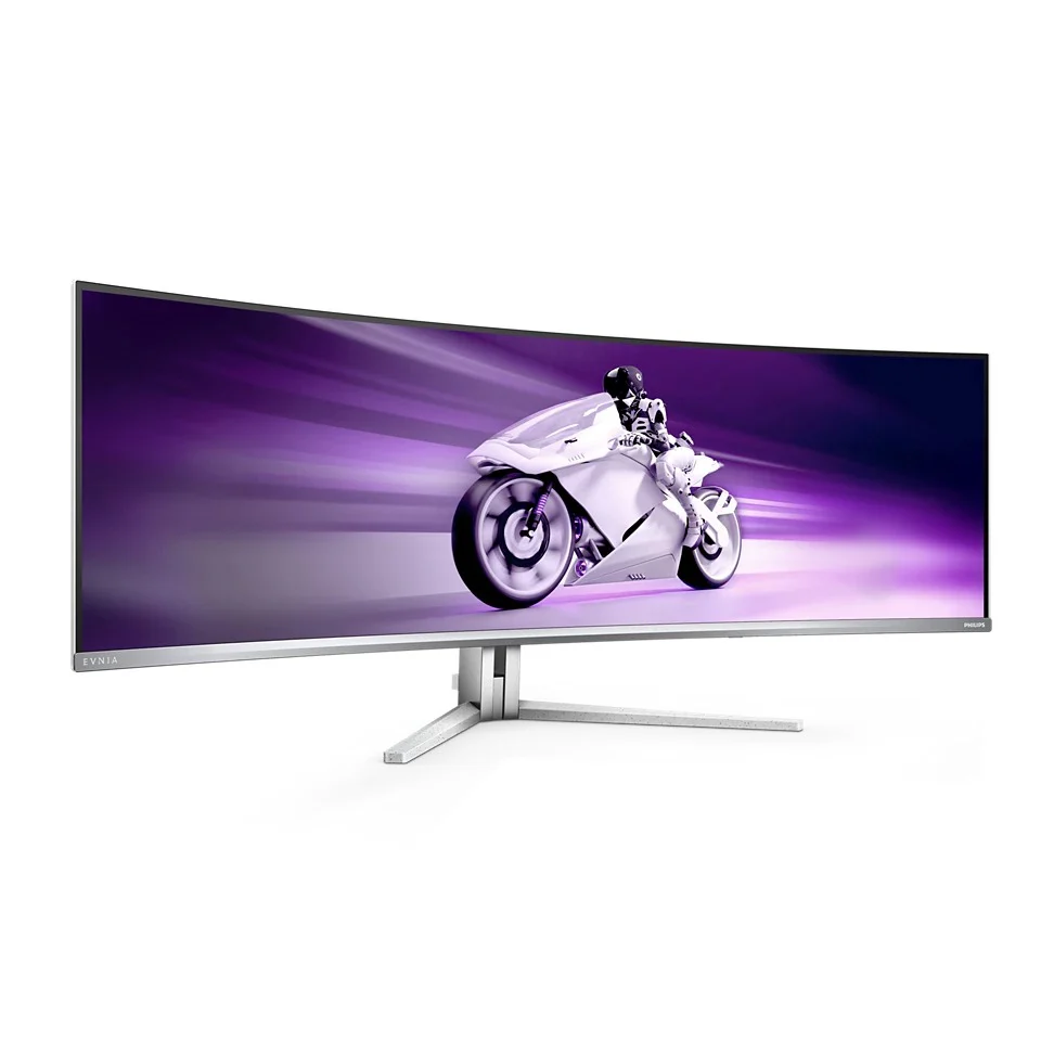 Philips Evnia 49M2C8900L/00 48.9" Dual QHD (5120x1440) 144Hz 0.03ms GTG QD OLED Curved Gaming Monitor with Tilt/Swivel & Height Adjustment (White) - Image 2