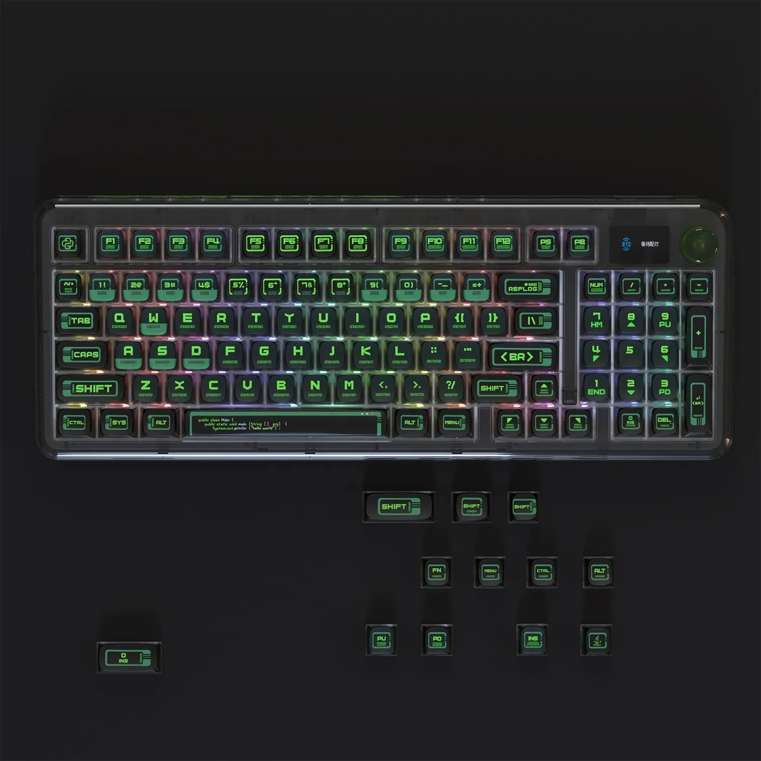 PIIFOX 117-Key Dye-Subbed PBT ASA Profile Pudding Keycaps Set (Binary) - Image 5