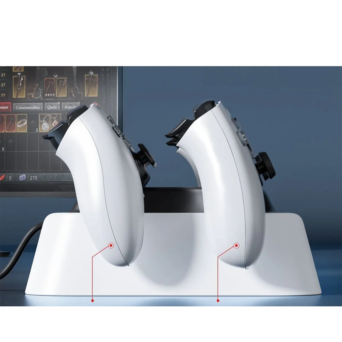 PMW Dual Charging Dock for PS5 Controller (Black/White) (L1153) - Image 2