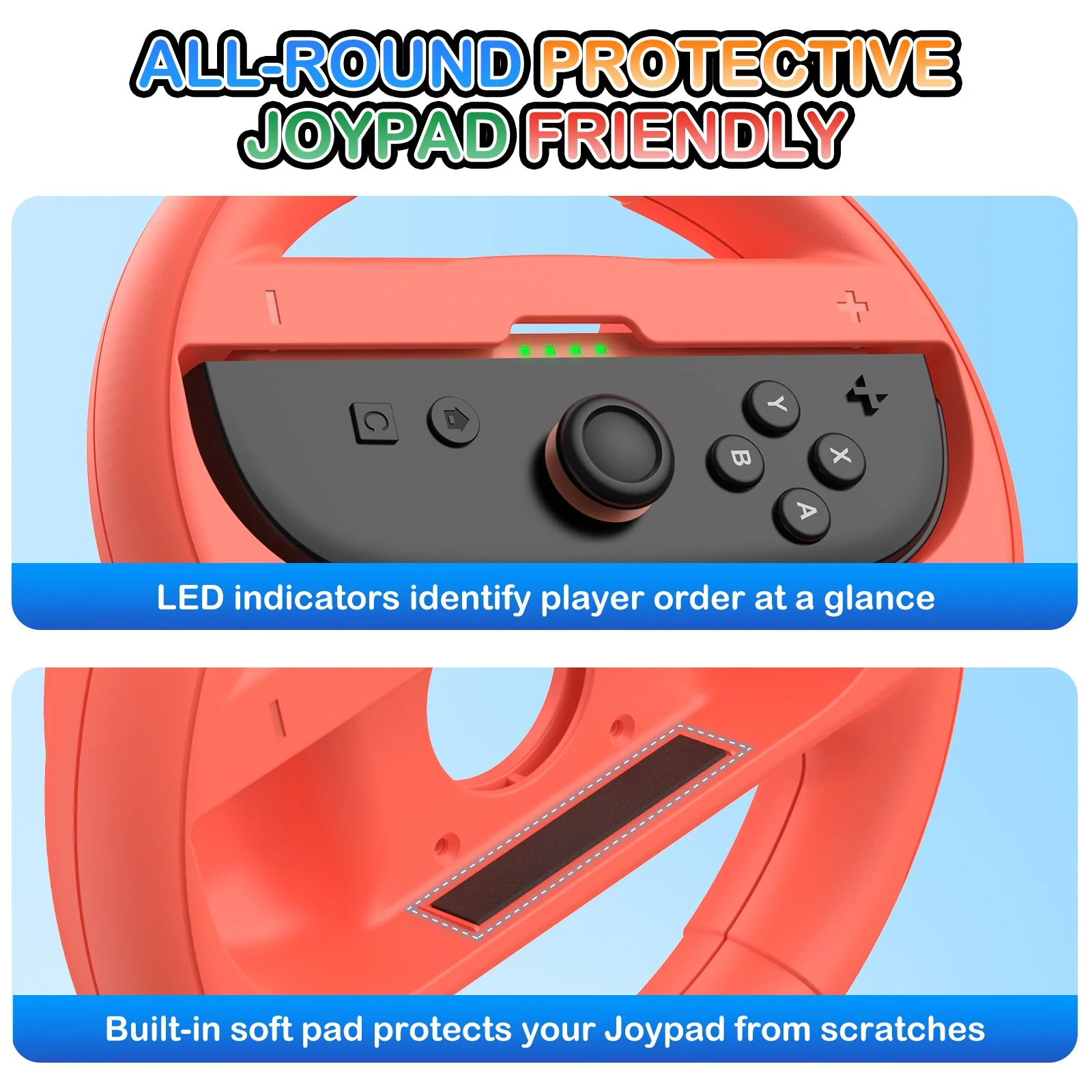 PMW Steering Wheel for Nintendo Switch 2 / Nintendo Switch (Blue/Orange) (L1143) - Image 6