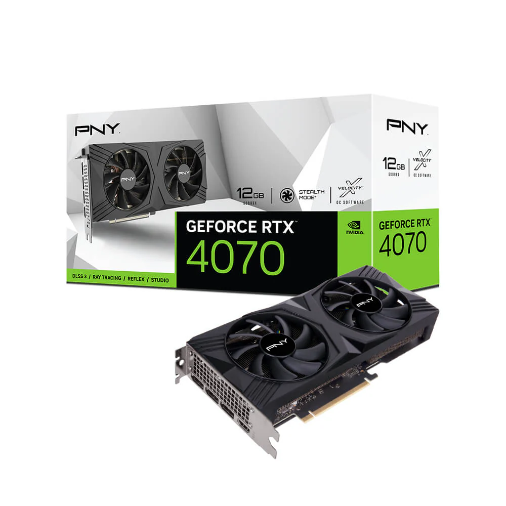 PNY Geforce RTX 4070 12GB Verto Dual Fan GDDR6X PCIE 4.0 Graphics Card (VCG407012DFXPB1) - Image 10