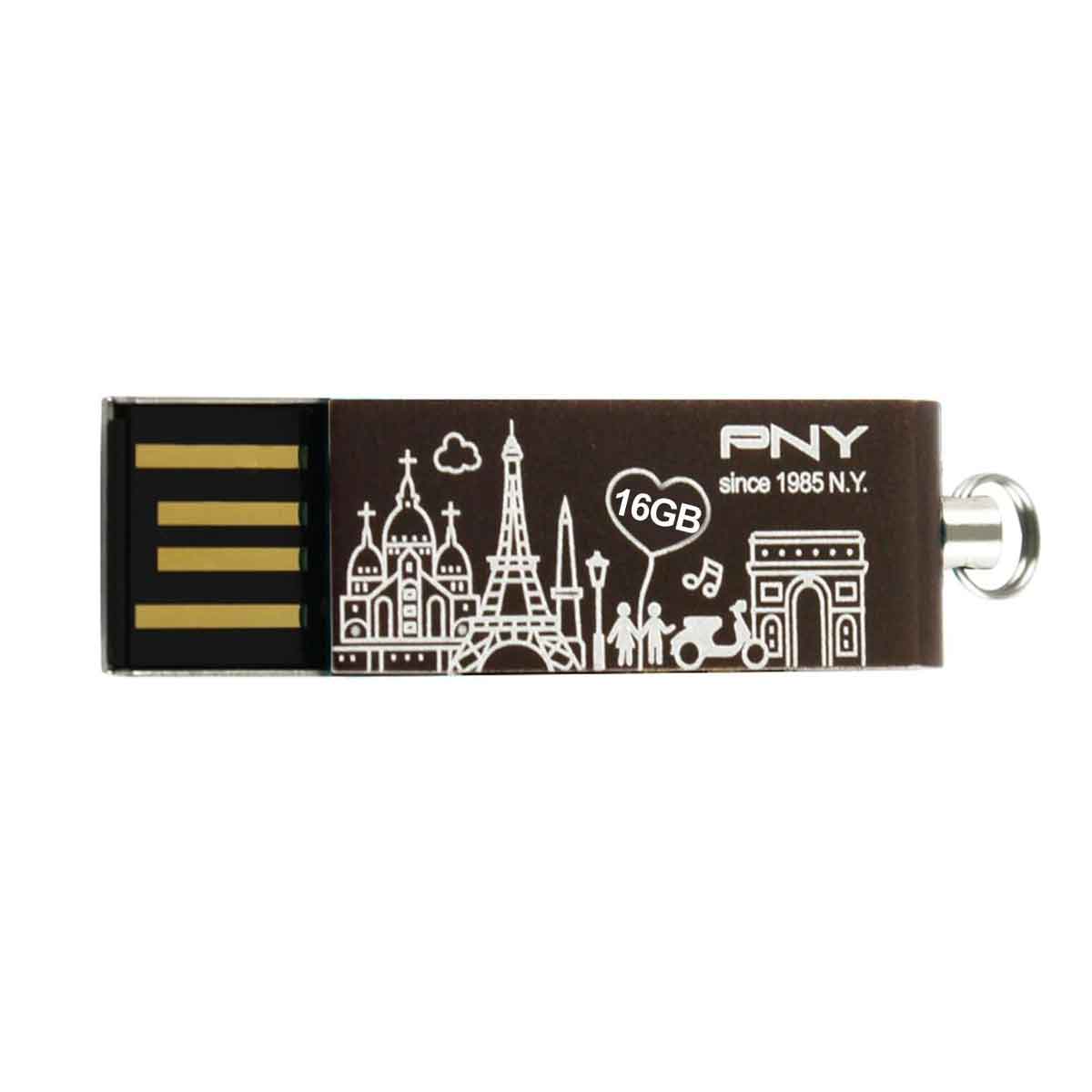 PNY Lovely Attache USB 2.0 Coffee Brown (16GB, 32GB) - Image 2