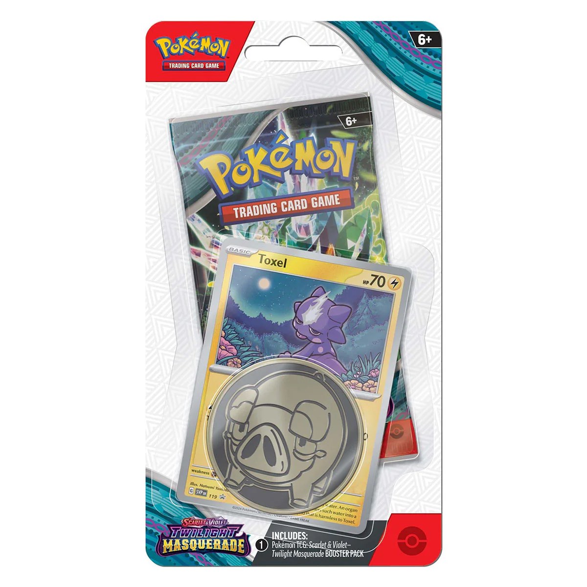 Pokemon TCG SV06 Scarlet & Violet Twilight Masquerade Checklane Blister (Toxel, Pupitar) - Image 2
