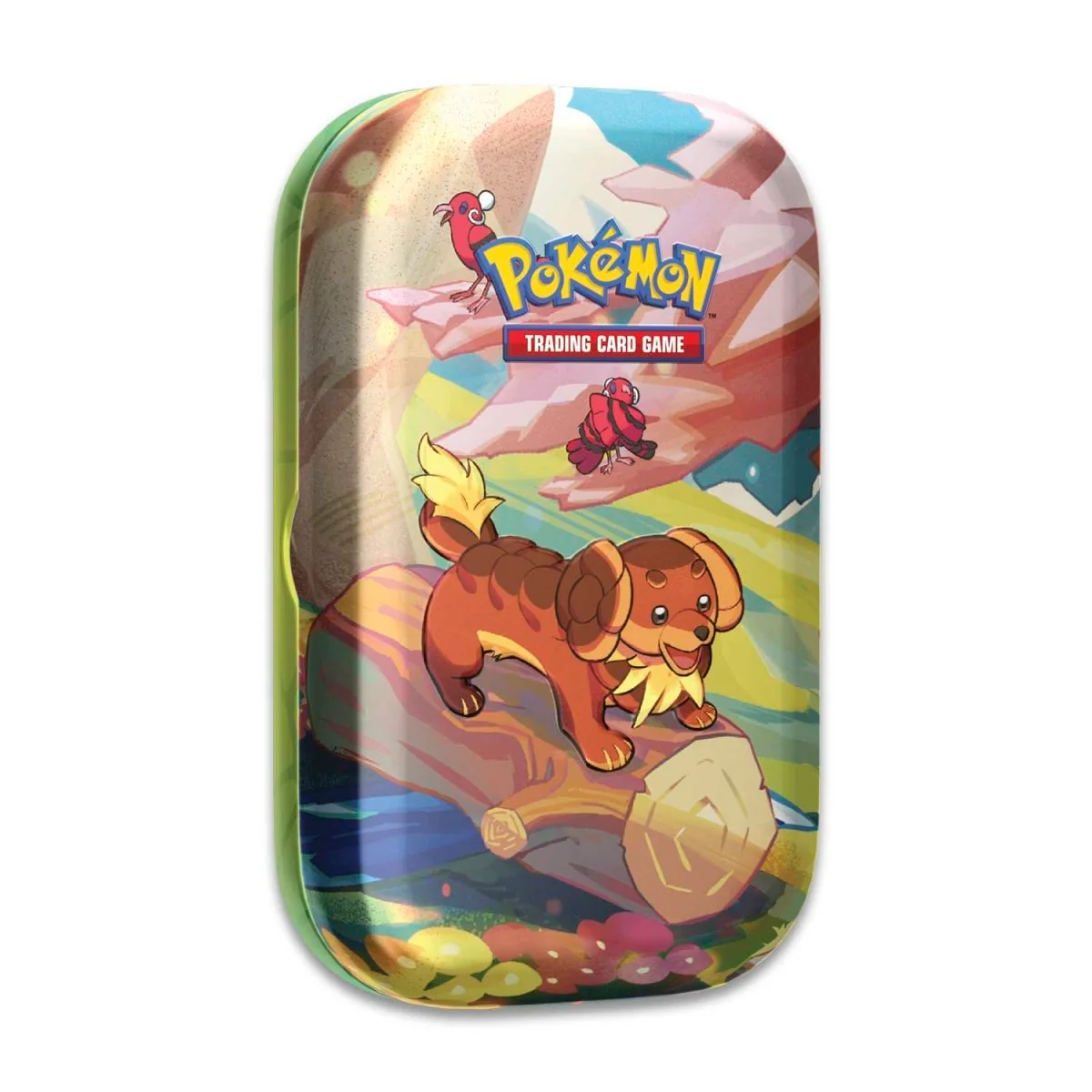 Pokemon TCG Vibrant Paldea Mini Tin (Dachsbun & Oricorio, Arboliva & Leafeon, Ceruledge & Goomy, Palafin & Pachirisu, Espathra & Ampharos) - Image 4