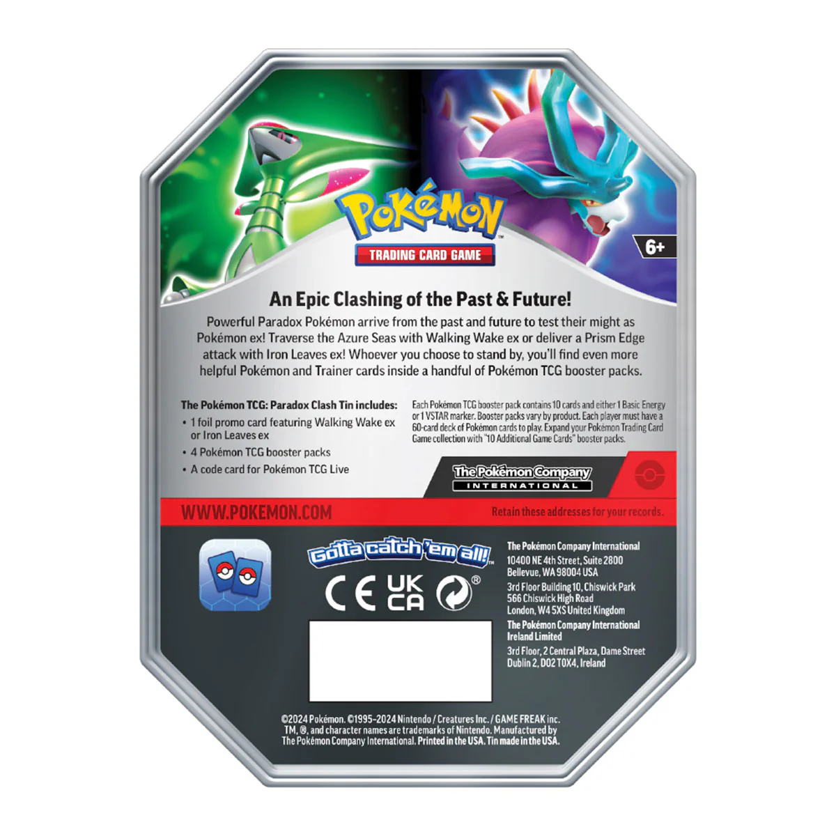Pokemon TCG Paradox Clash Tin (Iron Leaves Ex, Walking Wake Ex) - Image 4
