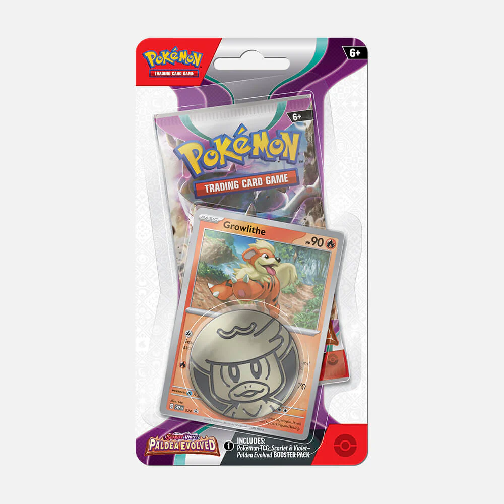 Pokemon Trading Card Game SV02 Scarlet & Violet Paldea Evolved Checklane Blister (Growlithe) (185-85356)