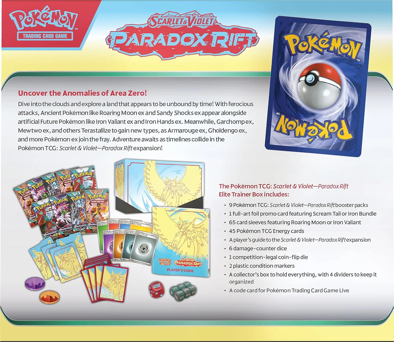 Pokemon Trading Card Game SV04 Scarlet & Violet Paradox Rift Elite Trainer Box (Roaring Moon) (187-85416) - Image 4