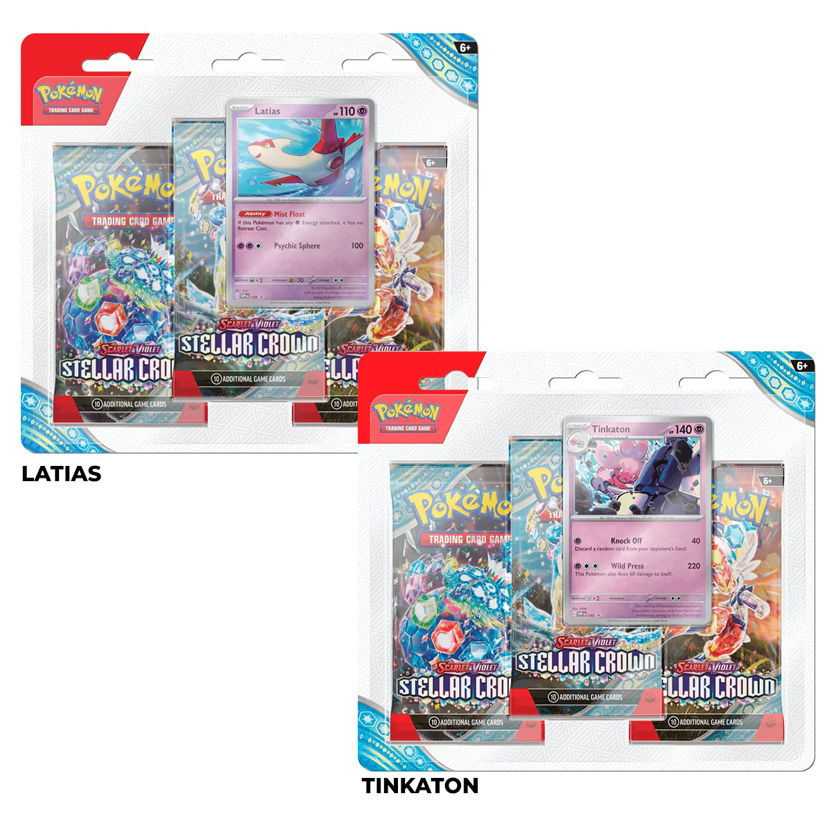 Pokemon Trading Card Game SV07 Scarlet & Violet Stellar Crown 3 Blister Pack (190-41305) (Latias, Tinkaton)