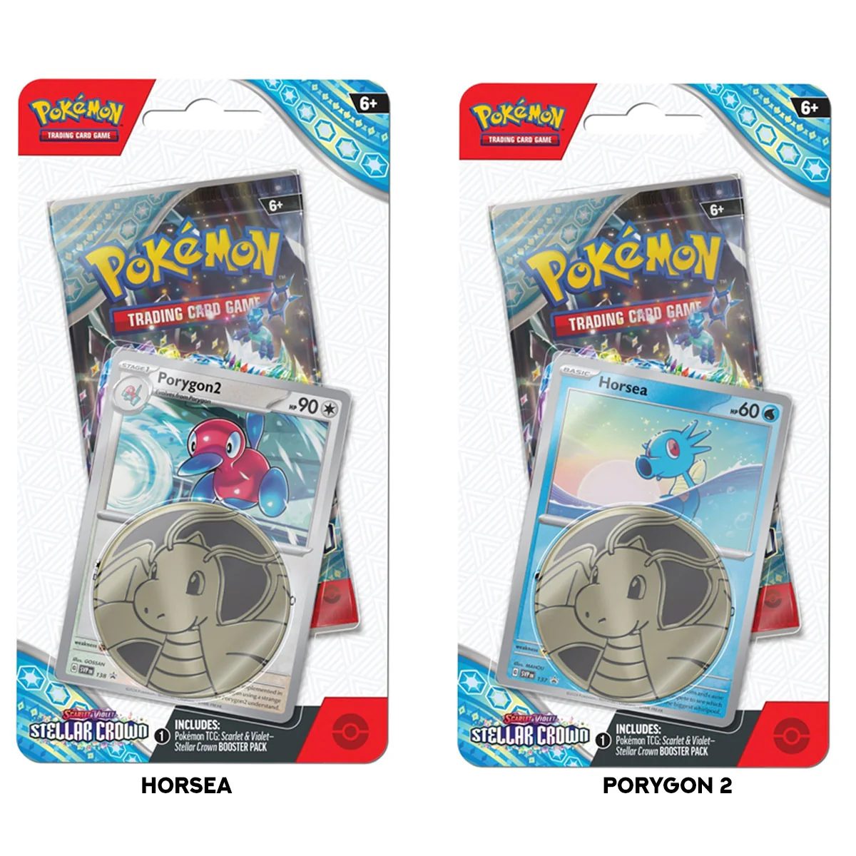 Pokemon Trading Card Game SV07 Scarlet & Violet Stellar Crown Checklane Blister (190-41303) (Horsea, Porygon 2)