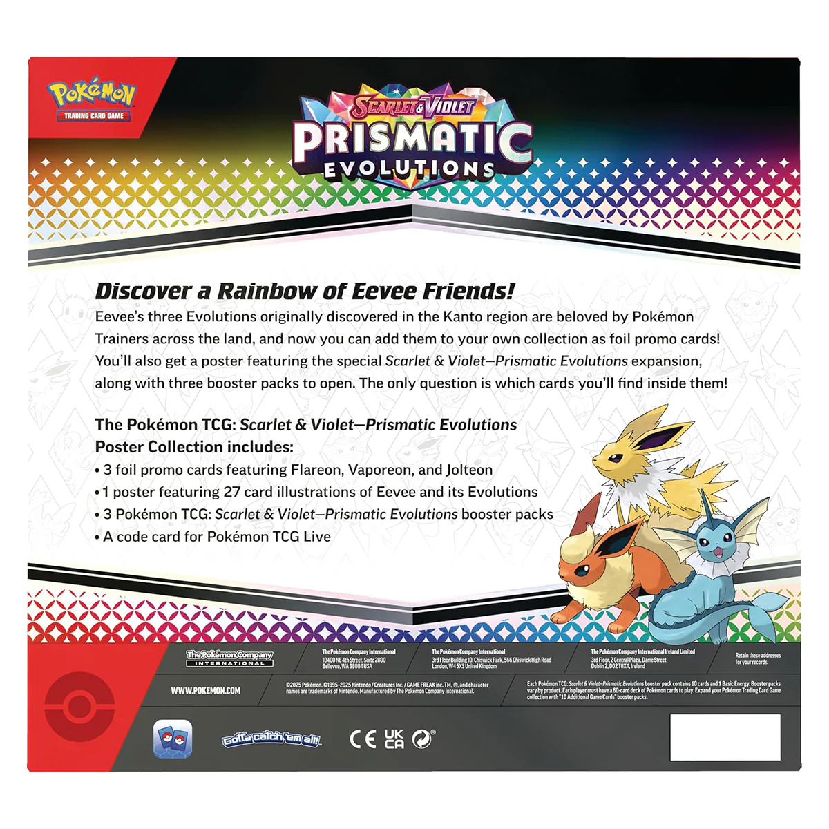 Pokemon Trading Card Game SV8.5 Scarlet & Violet Prismatic Evolutions Poster Collection (10-10024-101) - Image 4