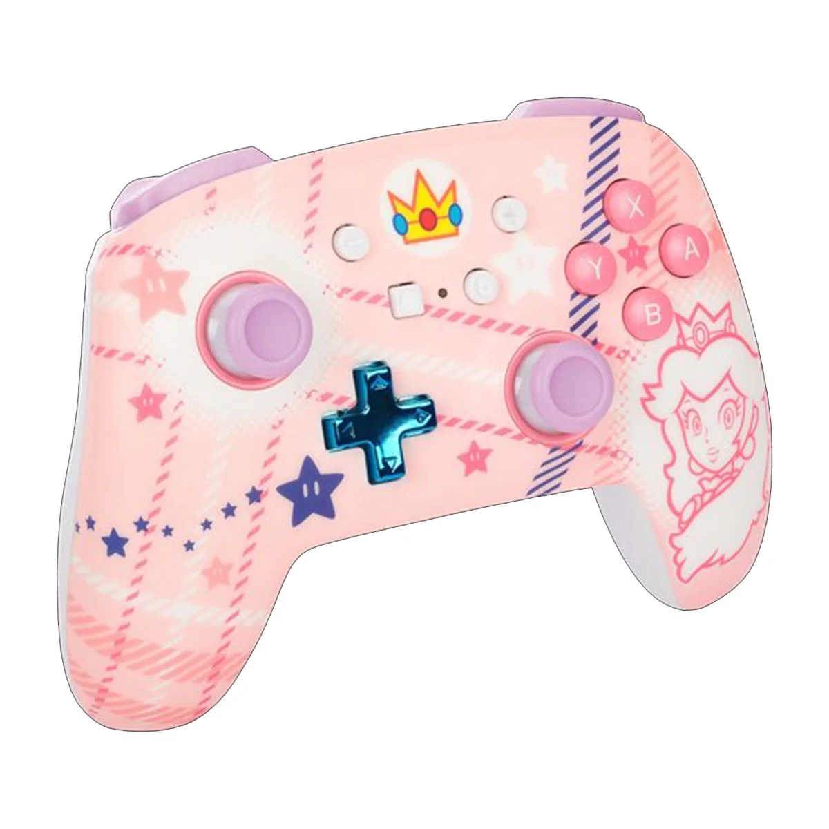 Power A Enhanced Wireless Controller for Nintendo Switch (Princess Peach Plaid) - Image 2