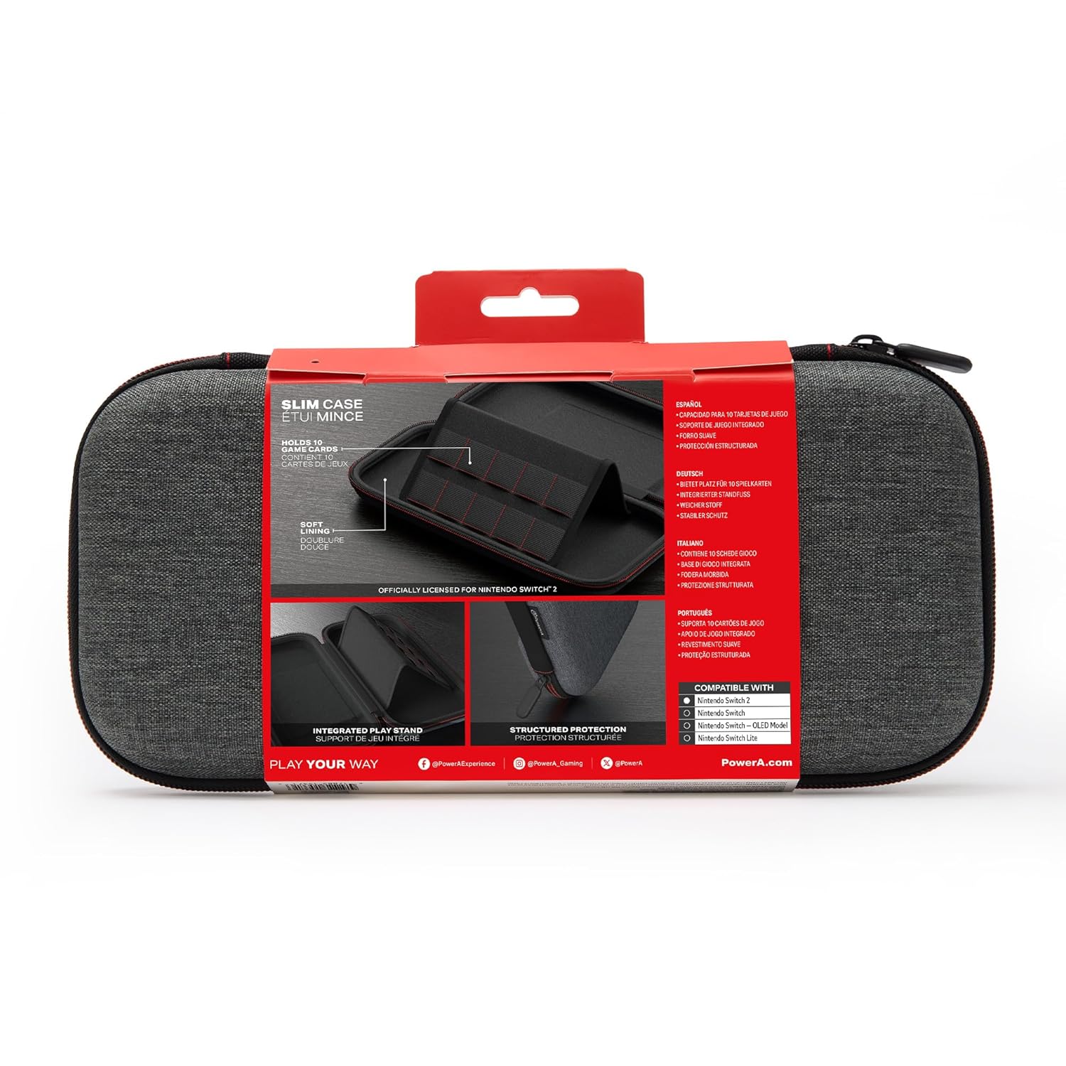 PowerA Slim Case for Nintendo Switch 2 (Dark Heather Grey) - Image 7